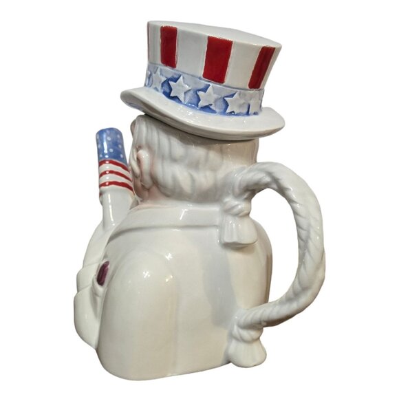 Uncle Sam Teapot Dept 56 Tea Time Legends 1990 Vintage Collectible Ceramic - Picture 13 of 16